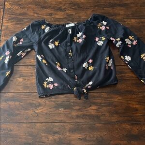 Abercrombie Kids Navy Floral Blouse